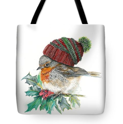Christmas Robin Art Bag