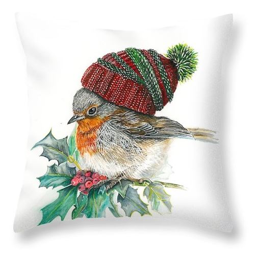 Christmas 2024 robin cushion