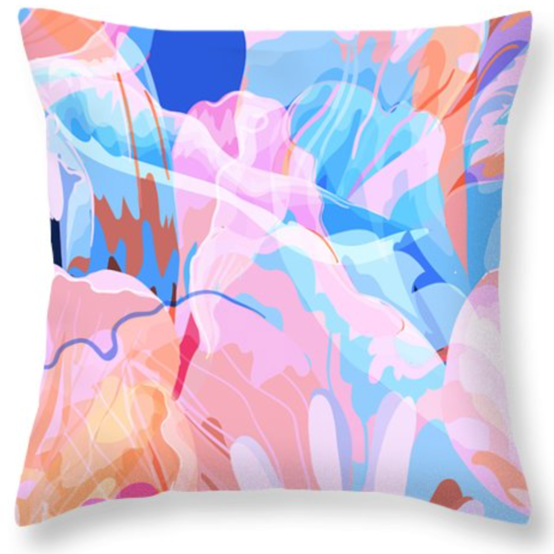 Abstract Pink Tulip Cushion