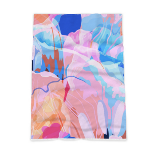 Abstract Pink Tulip Tea Towel