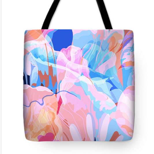 Abstract Pink Tulip Tote Bag
