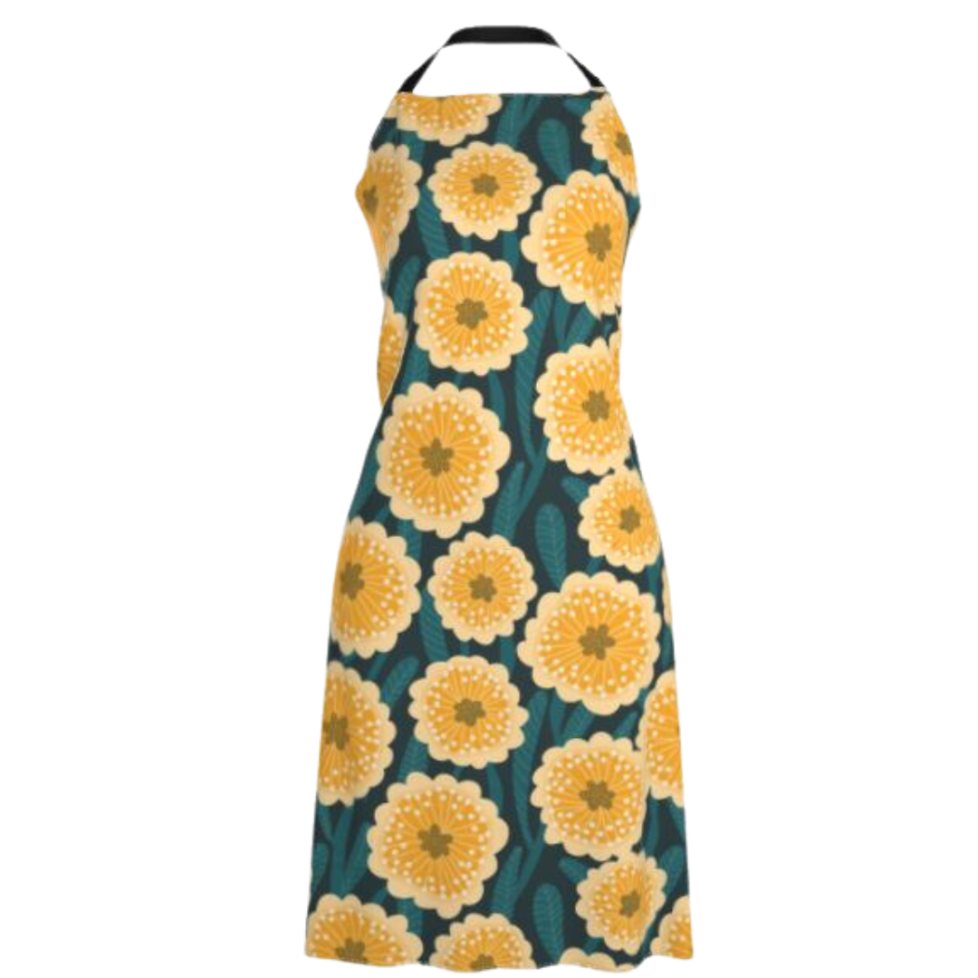 Bold Blooms Apron - Navy