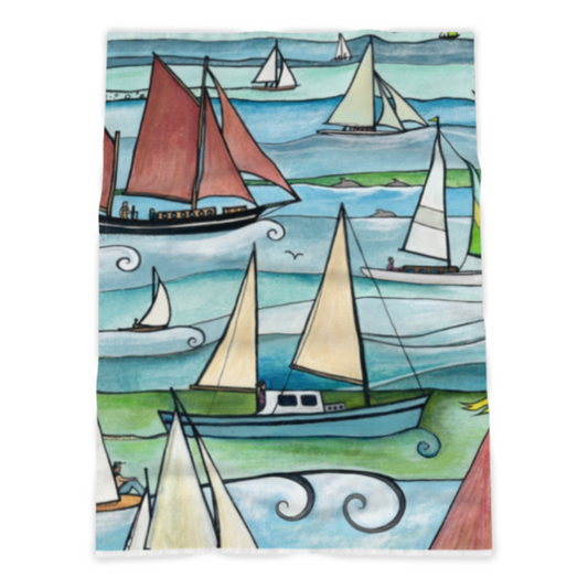 Sail Boats Tea Towel