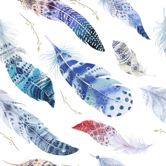 Wispy Feathers - Blue