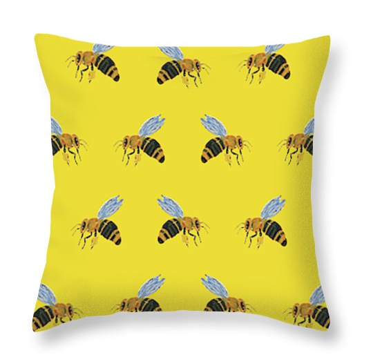 Buzzy honey bee pillow