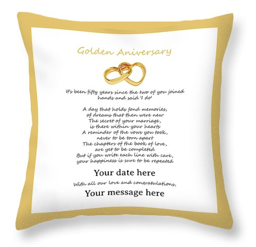 50th wedding anniversary pillow - personalised