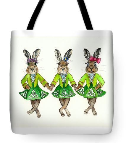 Irish Dancing Hares Art Bag - what fun