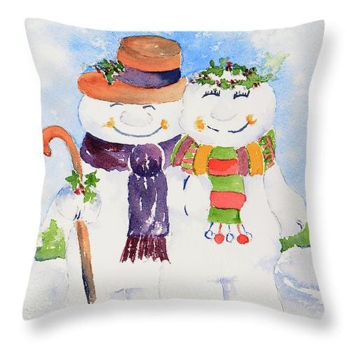 Snowmen Jolly and Ivy cushion, pillow