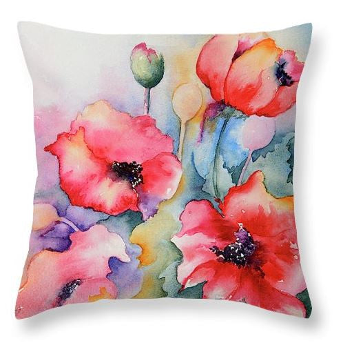 Oriental poppies cushion, throw pillow