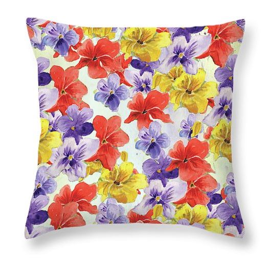 Pansies throw pillow so colourful 