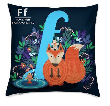 F - Fox & Fish (Sionnach & Iasc) Cushion