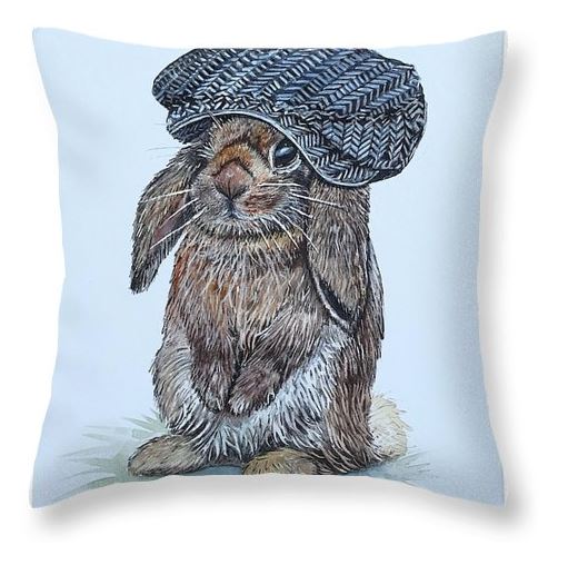 Bunny In A Flat Cap Cushion