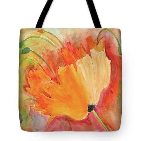 orange poppy art bag