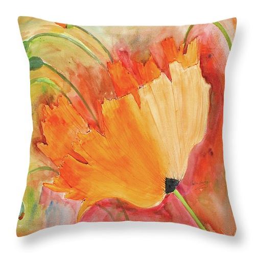 orange poppy cushion