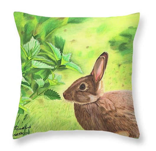 Rabbit throw pillow
