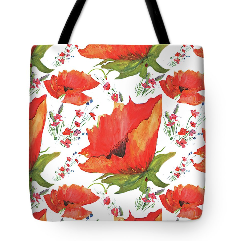 red poppy art bag
