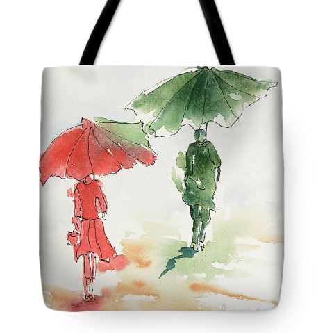 Walking In The Rain Art Bag